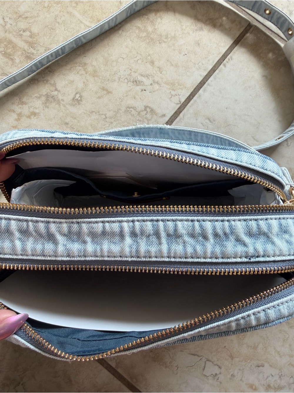 Coach Light Blue Denim Crossbody with Gold Hardware NWT - Picture 3 of 6